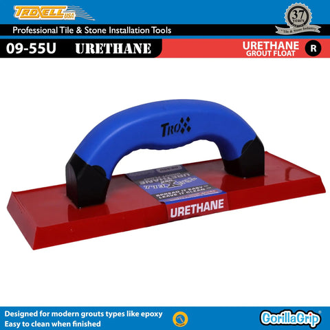 4 By 9 Inch Urethane Grout Float With SoftGrip Handle for smooth pro grade grout work, lightweight durable flexible body.