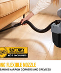 20V Cordless Wet Dry Shop Vacuum Cleaner, 2.6 Gallon Capacity, Bare Tool With No Battery And Charger, used for cleaning under a couch