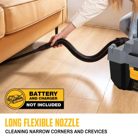 20V Cordless Wet Dry Shop Vacuum Cleaner, 2.6 Gallon Capacity, Bare Tool With No Battery And Charger, used for cleaning under a couch