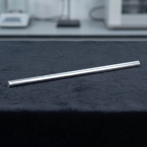 2 Pack Solid Aluminum Round Bar Stock 9.7 Inch Long and 0.4 Inch Diameter for Machining and Turning shown on a workbench