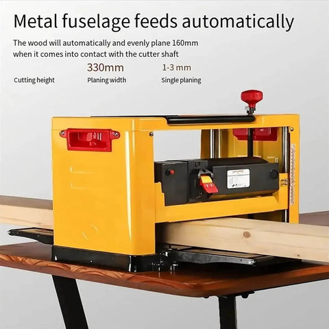 Heavy Duty 2000W Benchtop Planer Slick 13 Inch Desktop Electric Jointer with automatic metal feed mechanism.