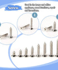 200 Pcs M3 Stainless Steel Flat Head Screws Set displayed in various angles