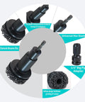 Wheel Hub Resurfacing Kit With Rust Busting Tool and black steel grinding discs, hex shank, and Big Fly adapter components.