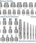 36 Piece Screw And Bolt Extractor Kit With Center Punch, Multi-Spline And Spiral Extractors For Stripped Nuts And Bolts