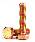M8 x 50mm Beefy Heavy Duty Hex Bolts 8.8 Grade Alloy Steel Galvanized Finish with 13mm Across Flats, Close-Up View