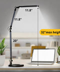 LED Architect Desk Lamp With Wireless Charger And Adjustable Swing Arm For Your Home Office, 32 Inch Tall Panel