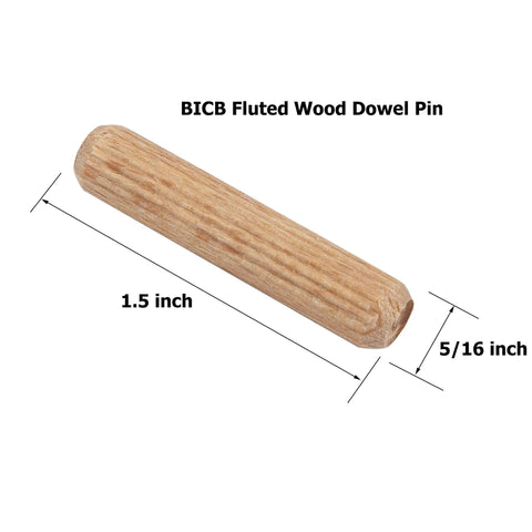 Five Sixteenths By One And A Half Inches Fluted Beechwood Dowel Pins 100 Pack Kiln Dried For Strong Furniture Joinery