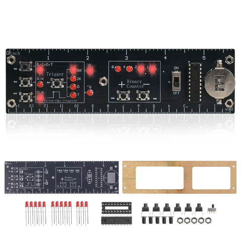 Hands On Diy Digital Logic Circuit Soldering Kit With Binary Counter 0 To 15 And Flip Flops SR JK D T Interactive LEDs Practical STEM Practice For Students And Beginners with components