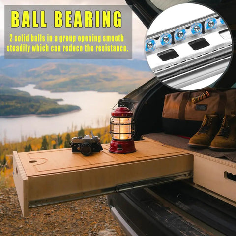 Heavy Duty 16 Inch Full Extension Ball Bearing Drawer Slides Built Like A Tank For Effortless Gliding and Rock Solid Cabinet Storage With No Sweat Mounting and Serious Holding Power, showing smooth ball bearing mechanism.