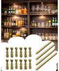 Totally Bulletproof Brackets 4 Pack Adjustable Shelf Supports With Posts And Screws Plus 46 Inch Spindle Fence Kit Keeps Your Cabinetry Locked Down Tight displayed with bar items.