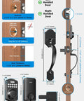 Installation guide for Smart Keypad Deadbolt With Handle, Keyless Front Door Lock No Keys Needed, Matte Black on door