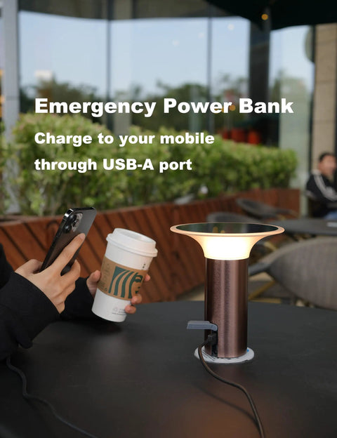Cool Solar Table Lamp Cordless Rechargeable Night Light With Touch Dimming Portable for patio, USB-A charging feature