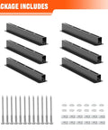 Garage Ceiling Bin Storage Rack, Adjustable Heavy Duty Overhead Tote Rail System For Five Bins, Bins Not Included package contents