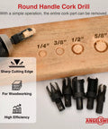 Solid 8 Piece Wood Plug Cutter Drill Bit Set Featuring Barrel And Claw Tips with sharp cutting edges on wood.