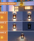 Outdoor Solar Wall Lanterns With Three Modes, Dusk To Dawn Motion Sensor LED Sconce Lights IP65 Waterproof Exterior