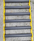 Heavy Duty Portable Conveyor Rollers With Hella Sturdy Build Carrying 330 Lb Loads Flexible Interlocking Shaft Design side view