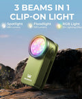 HD03 EDC Rechargeable Clip On Flashlight With 680 Lumens 8 Modes featuring spotlight, floodlight, RGB light outdoors
