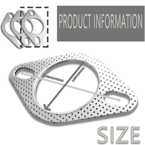 Luminuti exhaust flange gasket, perforated metal, 2 pcs, 2.5-in bore