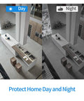 Day and night view of kitchen monitored by Ultra Compact WiFi Spy Camera With Remote Monitoring Night Vision For Home Nanny Cam