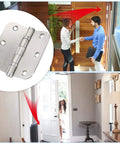 Stainless steel door hinge, 3.5x3.5 in, ball bearing, heavy-duty, 5/8 in radius corners, 3-pack (silver).
