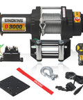 Beefy 4500 Lb Trailer Winch With Quarter Inch By Thirty Two Foot Synthetic Rope Wireless Remote And Handlebar Switch Waterproof