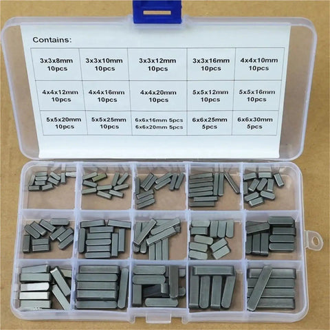 Stainless Steel Drive Shaft Flat Keys Kit M3 M4 M5 M6 Square And Rectangular Keys For High Torque Transmission open box set