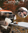 Top Shelf Wind Direction Indicator Refill For Hunters And Woodsmen Using Natural Plant Fibers To Read Downwind Air Currents Smoothly Without Messy Talc Powder Dust 25 Gram Pack in use for easy refilling.