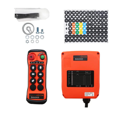 Image of Six Button Industrial Wireless Crane Hoist Remote Control With 100 Meter Range, IP65 transmitter and receiver for hoists.