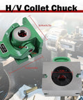 5C Collet Chuck Vertical And Horizontal Fixture Beefy Heavy Duty for Milling Drilling with size measurements shown