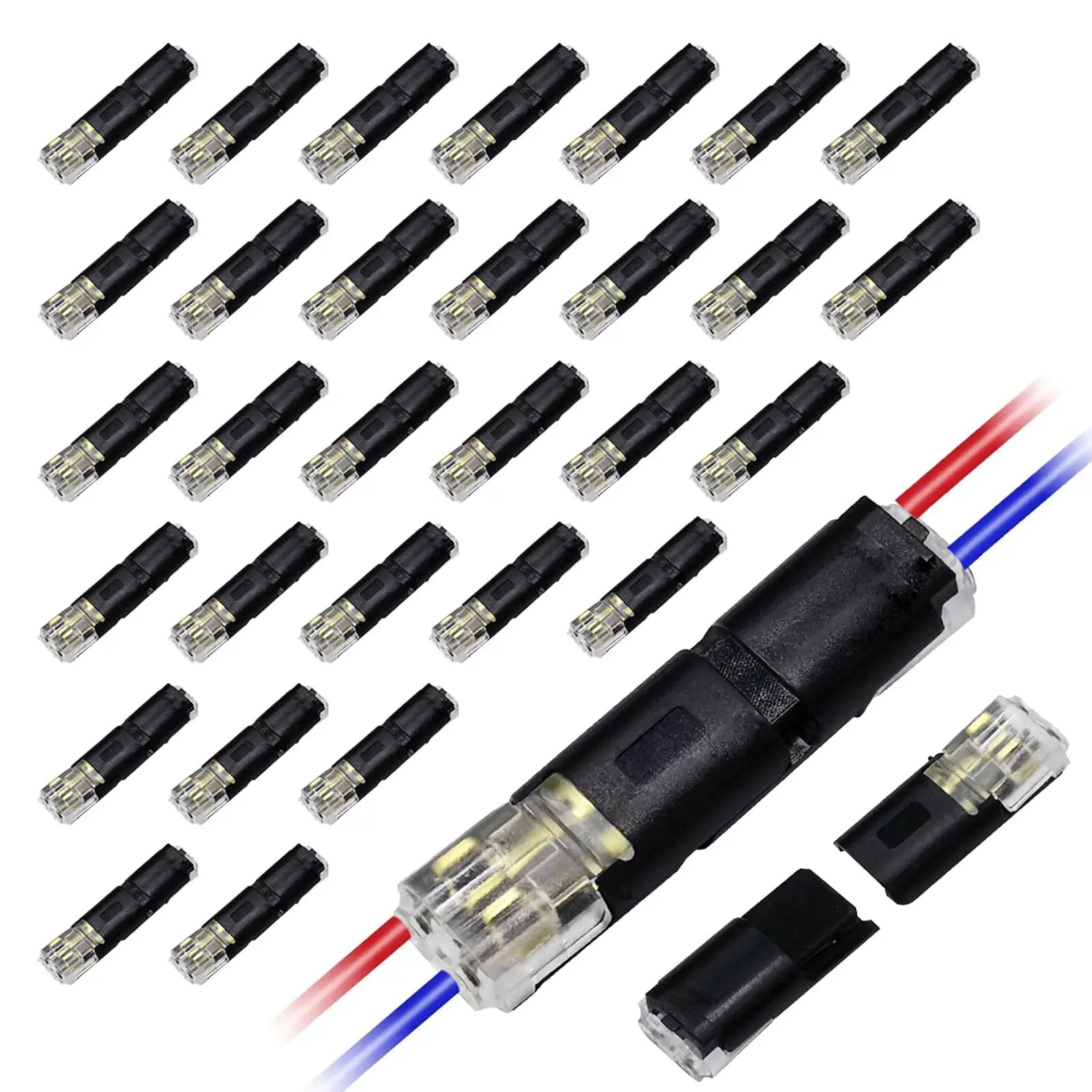 30 Pcs Double Wire Plug In Connectors 2 Pin Light