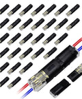 30 Pcs Double Wire Plug In Connectors 2 Pin For Low Voltage LED Strip Lights Quick Splice Connectors With Locking Buckle No Wire Stripping For 18 22 AWG