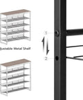 Five Tier Shoe Rack Organizer For Entryway With Adjustable Tilt And Feet Holds 16 Through 20 Pairs Rustic Brown And Black Space Saver For Front Door Garage Or Closet Durable Particleboard And Metal
