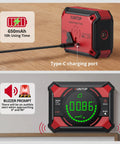 Digital Angle Finder With Dual Laser Level, Inclinometer And Electronic Level, 0-180° Range, Precise to ±0.1° At 0°/90°, 0.05° Resolution, LED Readout And Beep Alerts, Handy 3-In-1 Tool For Leveling, Angles, And Hanging, red cordless unit with Type-C charging port and display