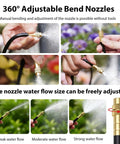 Dope 50Ft 5/16 Inch Drip Irrigation Kit With 360 Degree Adjustable Spray Nozzles demonstrating various water flow settings