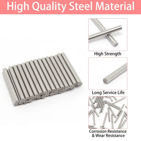 Image of Stainless Steel Shelf Dowel Pins 4mm By 40mm 50 Pcs showing steel material, durability, and alignment features.