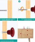 Upgrade Your Home With Fresh Red Ceramic Cabinet Knobs One Point Five Inches Wide showing installation steps with porcelain knobs.