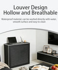 No Drill Radiator Cover Cabinet for home, wall mounted, conceals old radiators and clutter, flat top shelf with decor, size 60x70x20cm.