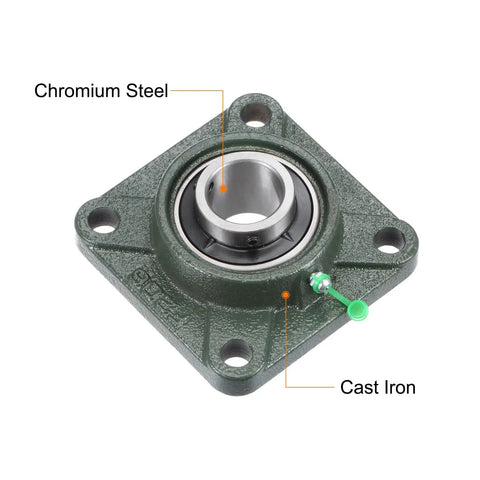Flange Block Bearing UCF206 30mm Bore Cast Iron Housing Set Screw Lock For Machinery And Equipment Smooth Low Noise Rotation