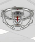 Built Like A Truck Fire Sprinkler Guard Screw Type Cage Cover Replacement For Upright Pendant And Horizontal Heads Knockout Impact Protector For Busy Home Office Or Hotel Basement, silver steel cage protecting fire sprinkler head.