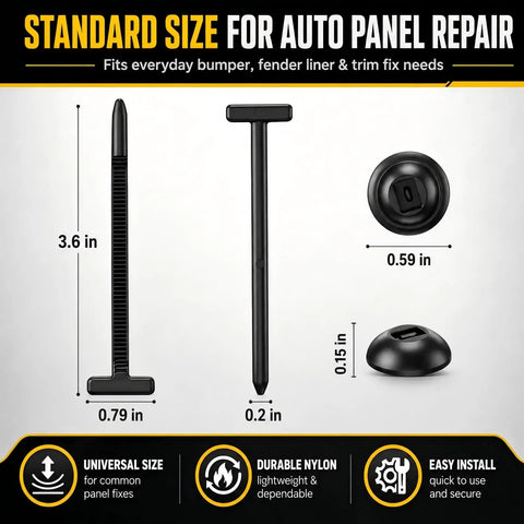 Dimensions of Heavy Duty Automotive Cable Tie Buckle Fasteners Kit For Bumper, Fender Liner, Splash Shield And Trim Panels