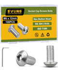Built Like A Tank M6 X 12Mm Button Head Socket Cap Screws 100 Pack 304 Stainless Steel heavy duty bolts with hex driver