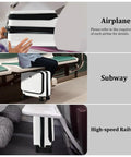 Lightweight 16 Inch Carry On Luggage With Dual Compartments for travel on airplane, subway, high-speed railway, milky white