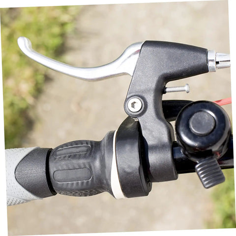 Close-up of installed Beefy Aluminum Alloy Bicycle Brake Levers for Mountain and Road Bikes with universal fit and 22.2mm clamp.
