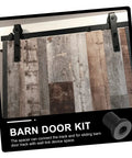 Carbon Steel Sliding Barn Door Track Spacers Kit 4 Pack Durable Wall Mount Connectors installed on barn door track