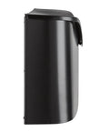 Side view of Postino Wall Mount Mailbox In Black With Hinged Lid And Weather Resistant Stainless Steel Dope Curb Appeal.
