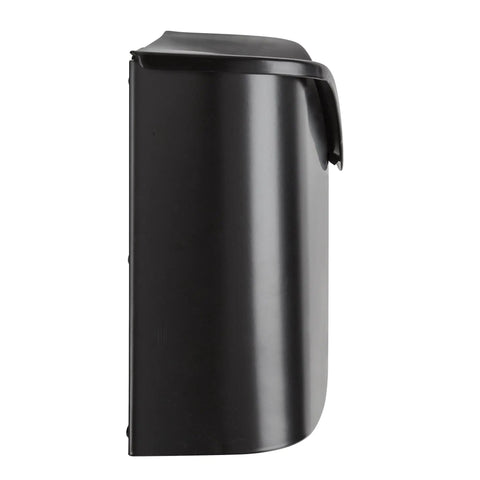 Side view of Postino Wall Mount Mailbox In Black With Hinged Lid And Weather Resistant Stainless Steel Dope Curb Appeal.