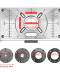 Knockout Aluminum Router Table Insert Plate For Precision Woodworking And Bench Trimming Rock Solid Fit with detailed measurements