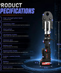 Heavy Duty 60kn Electric Pipe Crimping Tool With Powerful Brushless Motor, showing product specifications and features.