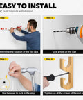Installation guide for Solid Wood Horizontal Fishing Rod Holder Rack For Garage Wall Or Ceiling Mount Holds Up To 5, 10 Or 20 Rods Or Combos