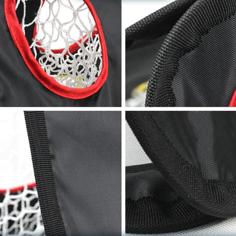 Close-up view of Heavy Duty Golf Chipping Net Folding Practice Simulator, featuring fiberglass frame and mesh for backyard training.